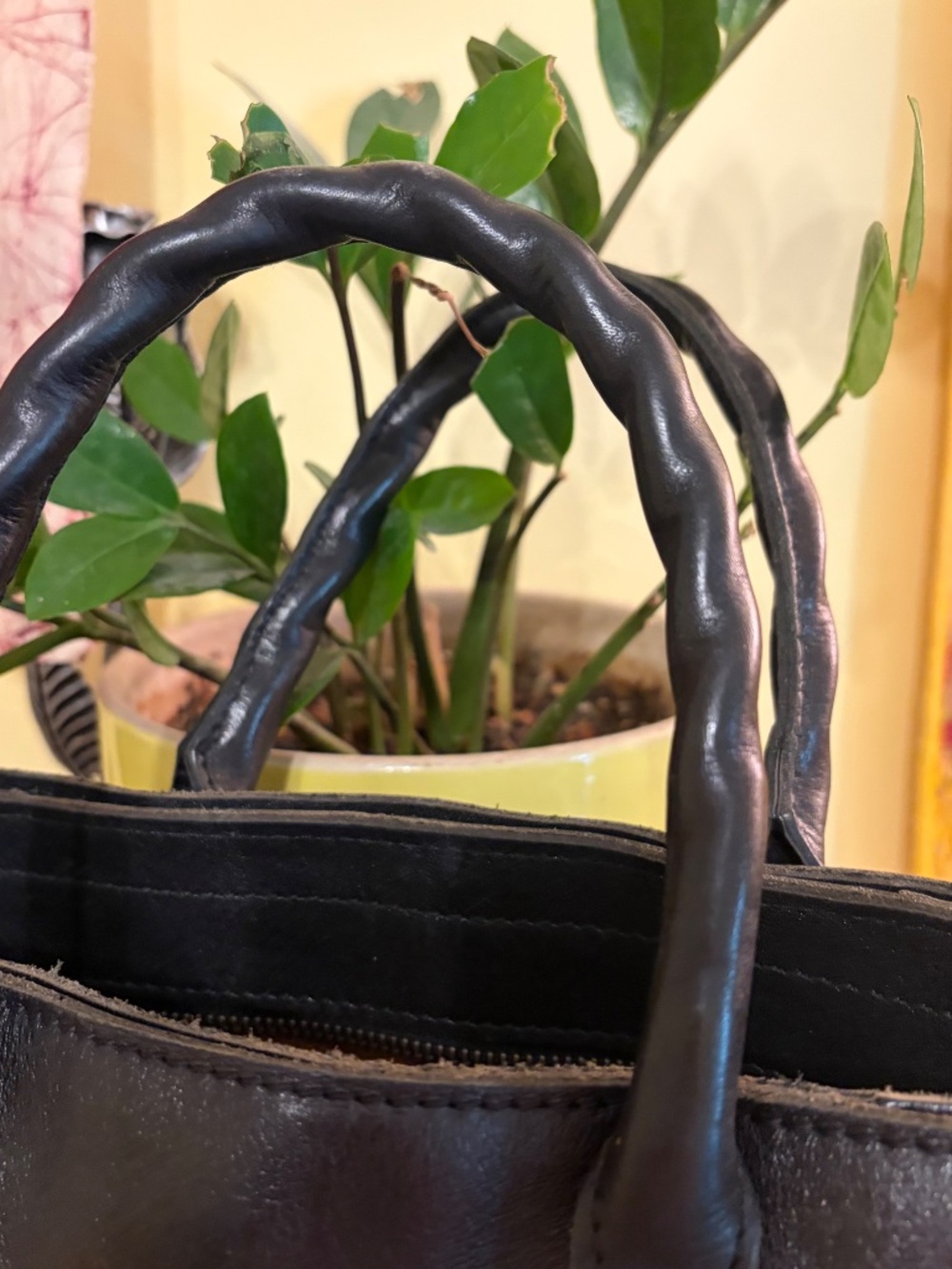 Patricia Nash Heritage Angela Black Leather Twilled Handle Tote Bag Purse GUC - Picture 7 of 11